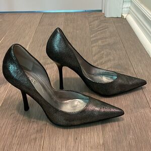 Guess Marciano 3” stilettos disco sparkle gunpowder grey.  Great condition.